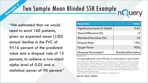 Guide to Blinded Sample Size Re-Estimation in Clinical Trials Worked Exaample