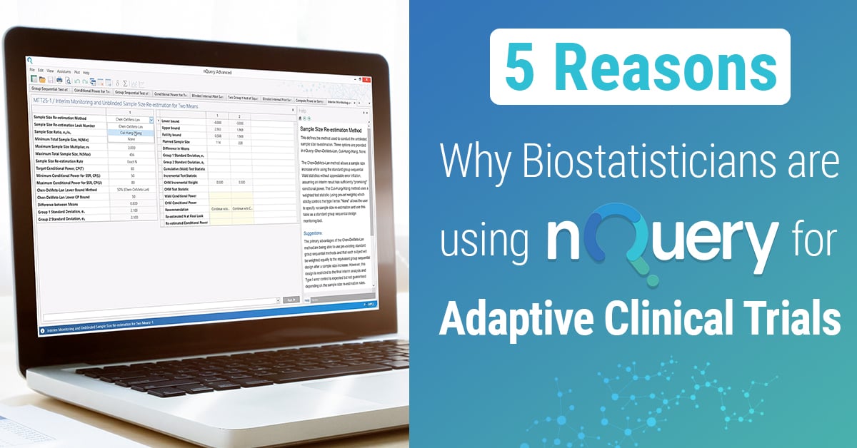 5 Reasons why esearchers use nQuery for adaptive clinical trials - header
